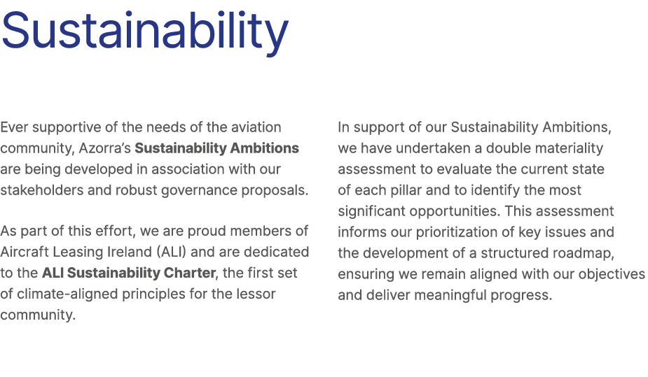 Sustainability Ever supportive of the needs of the aviation community, Azorra’s Sustainability Ambitions are being de...