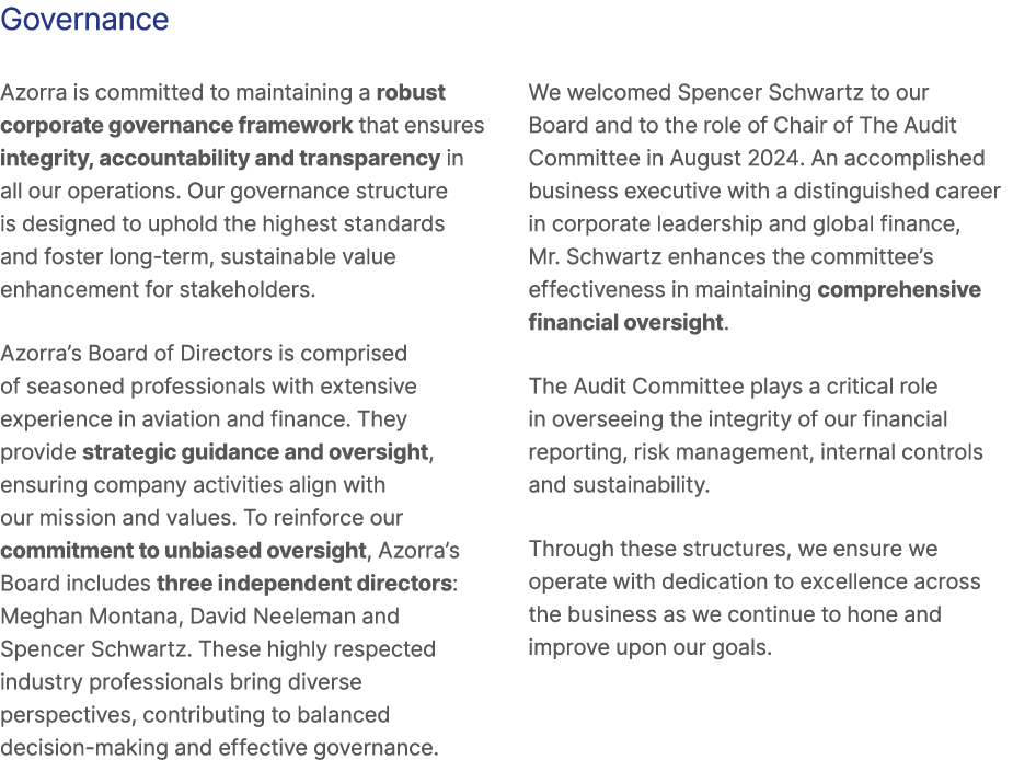 Governance Azorra is committed to maintaining a robust corporate governance framework that ensures integrity, account...