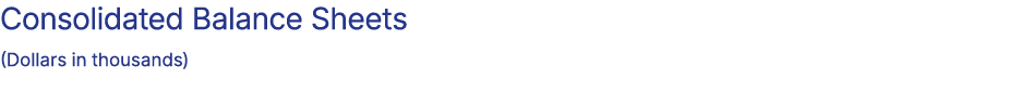 Consolidated Balance Sheets (Dollars in thousands)