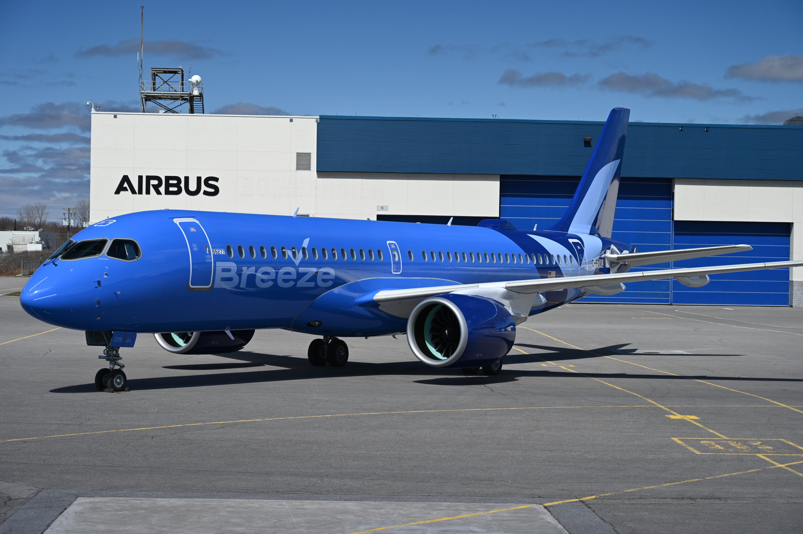 An A220 aircraft on the tarmac